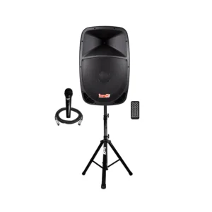 Combo Cabina 15" + micrófono + Base    PB15E-MP3 SYS PRO DJ
